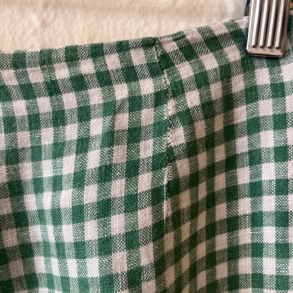 Reformation Green Gingham Linen Pants - Picture 9 of 11